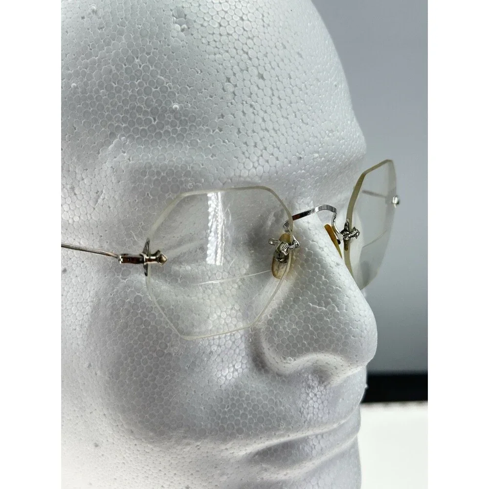 AO Eyeglasses Antique 2-tone Gold Rimless 1/10 12K GF American Optical (C5-04)